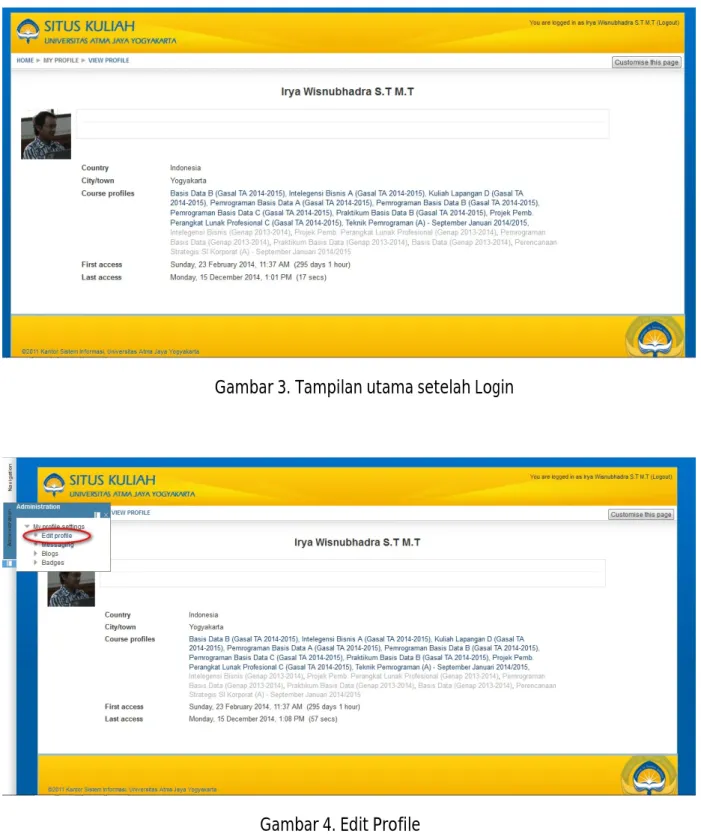 Gambar 4. Edit Profile 