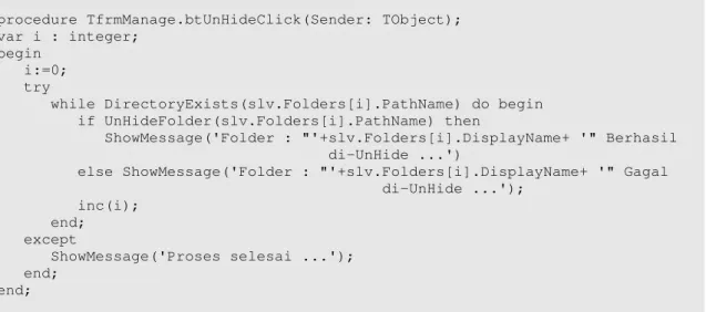 Gambar 10. Hasil running program UnHide per Drive 