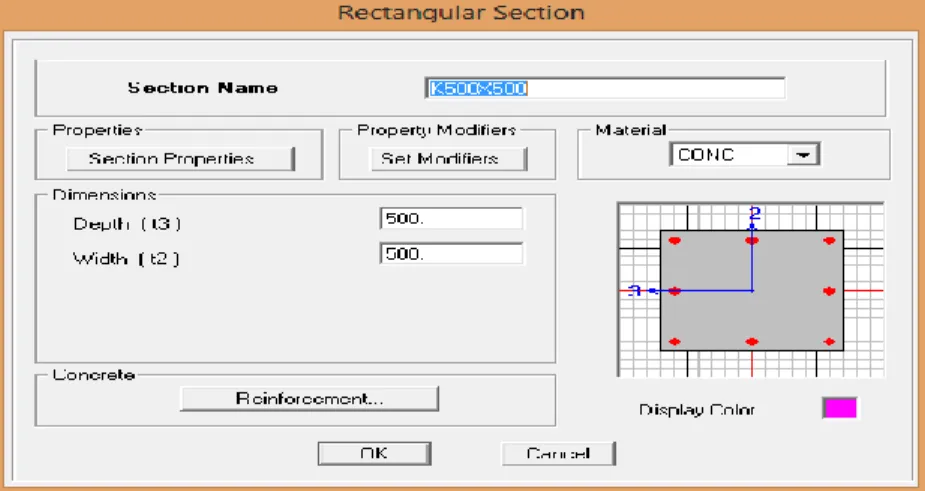 Gambar 13 Input data dan dimensi pelat 