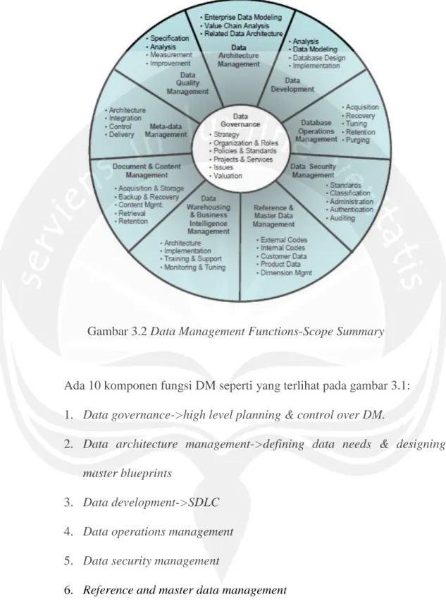 Gambar 3.2 Data Management Functions-Scope Summary 
