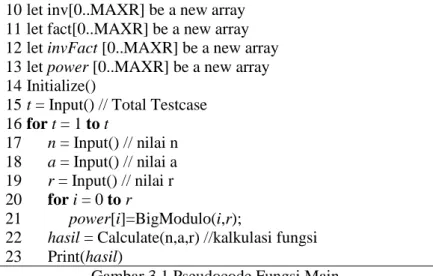 Gambar 3.1 Pseudocode Fungsi Main 