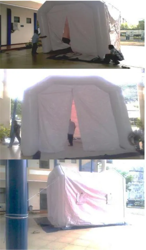 Gambar 3. Proses Finishing Portable inflated  Structure 