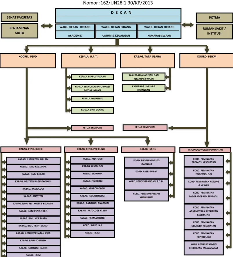 Gambar 2  Struktur Organisasi Fakultas Kedokteran dan Ilmu Kesehatan Untad 