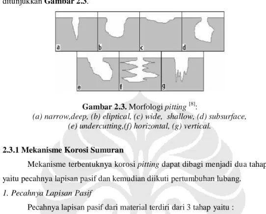 Gambar 2.3. Morfologi pitting [8] :
