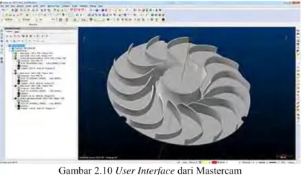 Gambar 2.10 User Interface dari Mastercam 