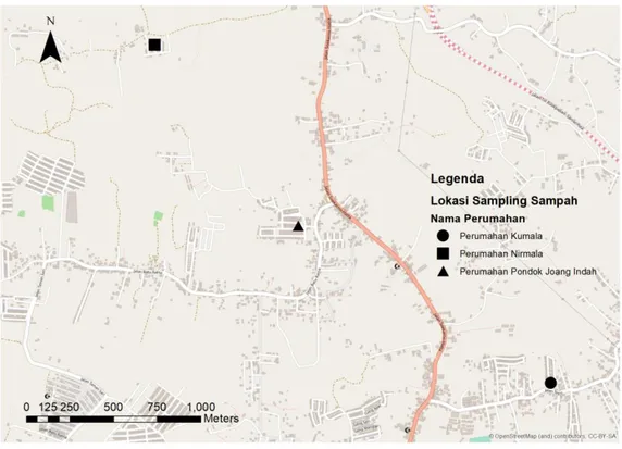 Gambar 1.  Lokasi sampling sampah di Kelurahan Karang Joang, Balikpapan 