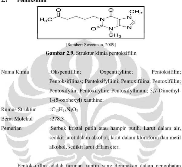 Gambar 2.9. Struktur kimia pentoksifilin 