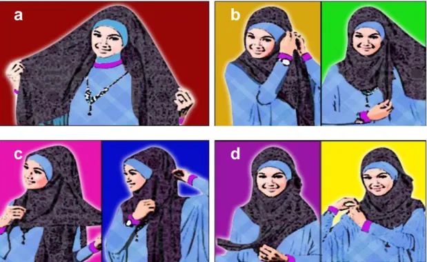 Gambar 11. Cara pemakaian jilbab.  