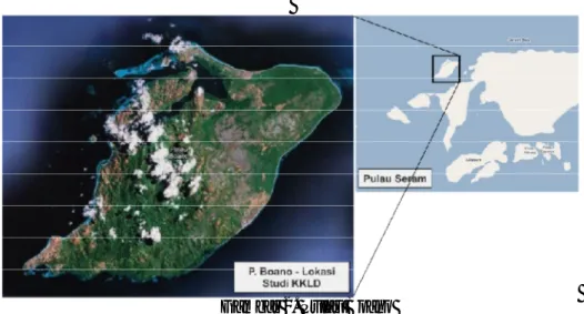 Gambar 2. Pulau Boano  (sumber : Google Earth, 2012)  Berdasarkan  data  BPS  (2012) 