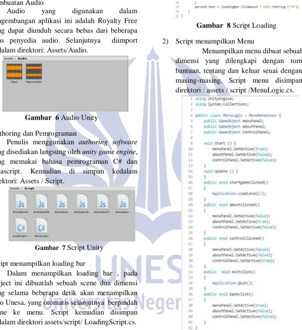 Gambar  7  Script Unity 1)  Script menampilkan loading bar  