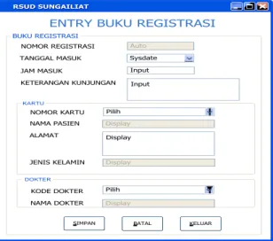 Gambar 4.20 Rancangan Layar Entry B.Registrasi 