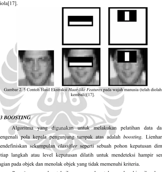 Gambar 2. 5 Contoh Hasil Ekstraksi Haar-like Features pada wajah manusia (telah diolah  kembali)[17]