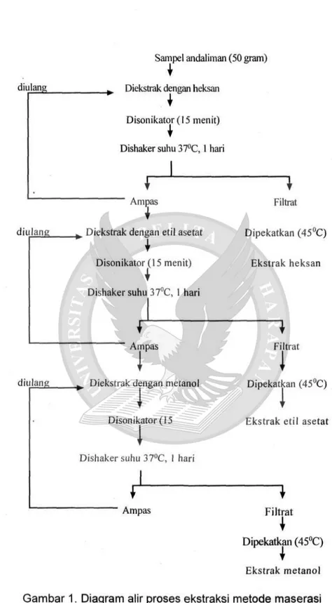 Gambar 1. Diagram alir proses ekstraksi metode maserasi 