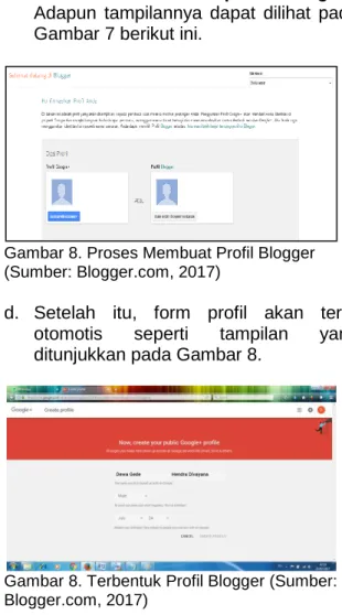 Gambar 6. Tampilan Halaman Utama  Blogger.com (Sumber: Blogger.com, 2017)  b.  Inputlah  alamat  gmail  anda