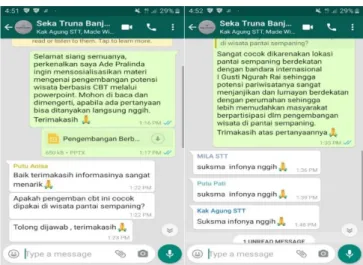 Gambar 3 sosialisasi melalui media whatsapp grup 