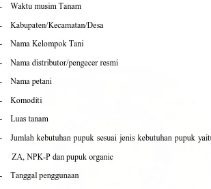Tabel 9. Contoh Blanko RDKK Pupuk Bersubsidi 