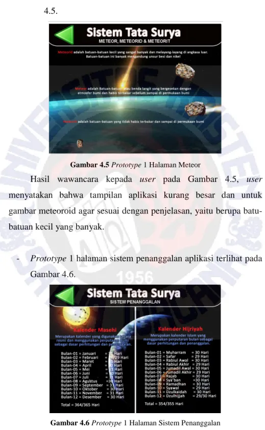 Gambar 4.5 Prototype 1 Halaman Meteor 