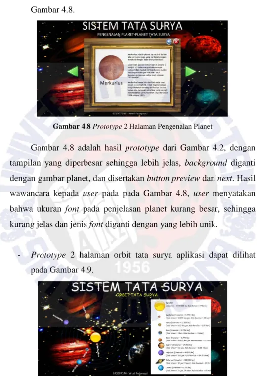 Gambar 4.8 Prototype 2 Halaman Pengenalan Planet 