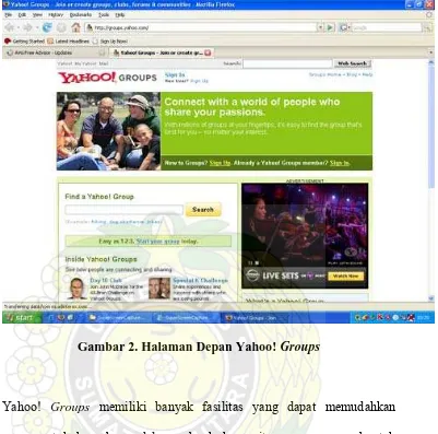 Gambar 2. Halaman Depan Yahoo! Groups 