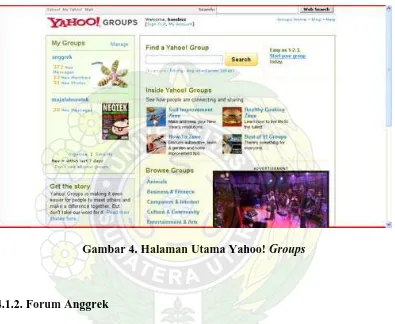 Gambar 4. Halaman Utama Yahoo! Groups 