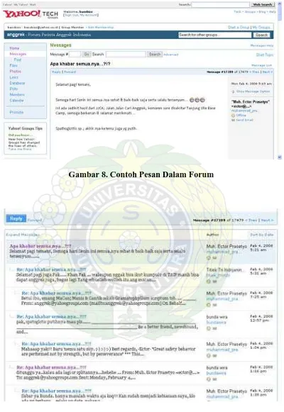 Gambar 8. Contoh Pesan Dalam Forum 