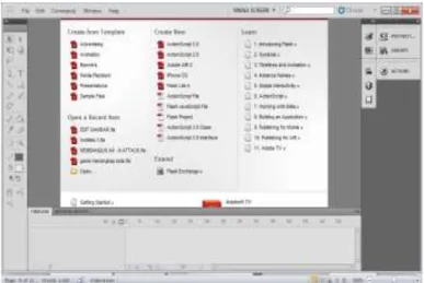 Gambar II.8. Tampilan layar pertama program Adobe Flash Pro CS6  Sumber : (Madcoms Madium; 2013: 4) 