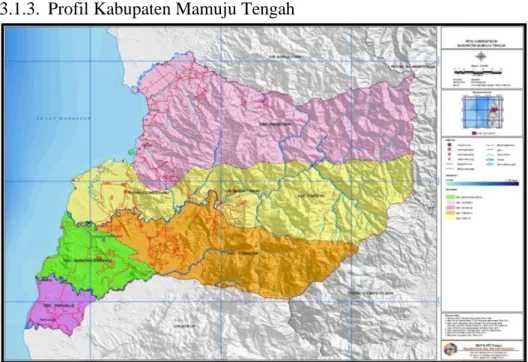 Gambar 3.2 Peta administrasi Kabupaten Mamuju Tengah 
