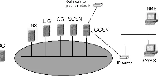 Gambar 2.2  Arsitektur Jaringan GPRS Backbone 