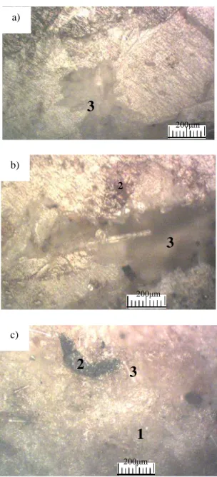 Gambar  9a,b  dan  c  memperlihatkan  permukaan  campuran  dengan  variasi  temperatur  percampuran
