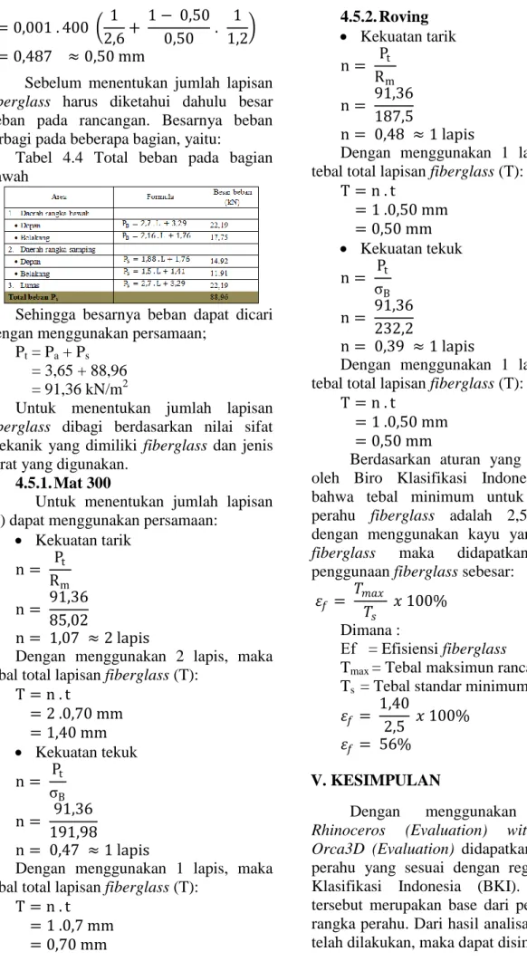 Tabel  4.4  Total  beban  pada  bagian  bawah 