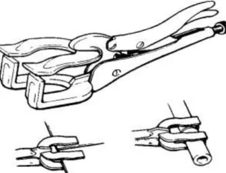 Gambar 1.41 Tang stel dapat berfungsi menjepit pipa dan benda-benda bulat .  L.  GERGAJI (Hacksaws) 