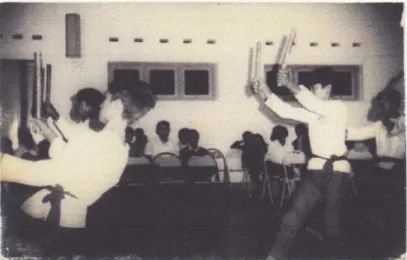 Gambar 7. Demo senam sepasang tongkat pendek pada acara HUT PerPI  tahun 1970