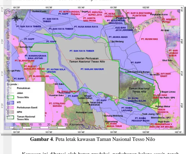 Gambar 4. Peta letak kawasan Taman Nasional Tesso Nilo 