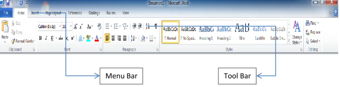 Gambar 2 Tampilan Menu Bar dan Tool Bar 