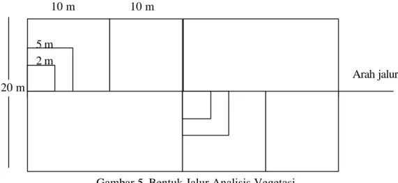 Gambar 5. Bentuk Jalur Analisis Vegetasi 