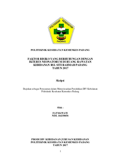 FAKTOR RISIKO YANG BERHUBUNGAN DENGAN IKTERUS NEONATORUM DI RUANG ...