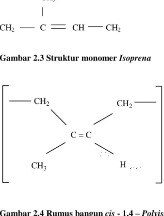 Gambar 2.3 Struktur monomer Isoprena 