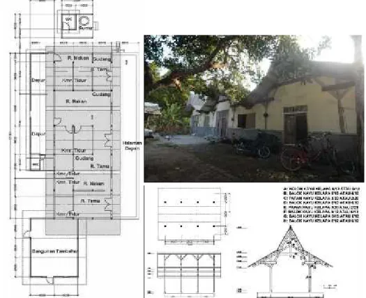 Gambar 1. Contoh Rumah Hasil Rekonstruksi dengan Konfigurasi Modul Struktur Samping-Menyamping (a) Gambar Desain Struktur Rumah Inti (Core House) (b)