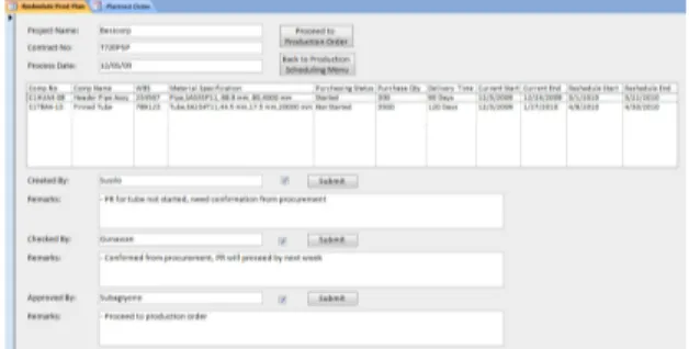 Gambar 16. Form Material Availability Check     Gambar 17.Form Reschedule Production Plan 