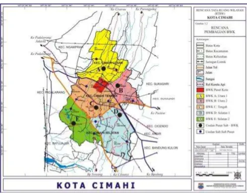 Gambar : 3.2  Peta Kota Cimahi 