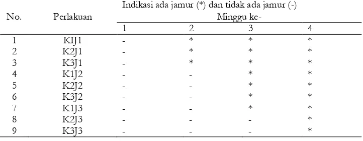 Tabel 4.2 Uji Daya Simpan Teh Daun Kelor dan Kulit Jeruk Purut dengan Variasi Suhu Pengeringan 