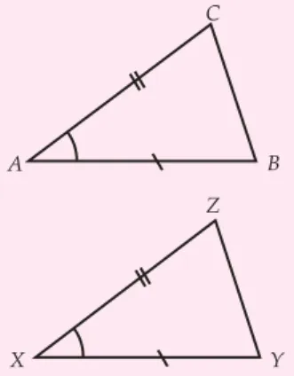 Gambar 1.5 )ABC dan )XYZ, dua sisi sama panjang dan sudut yang diapit sama besar