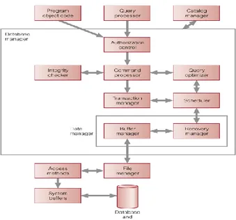 Gambar 2.6 Komponen Database Manager (DM)(Connolly,2005) 