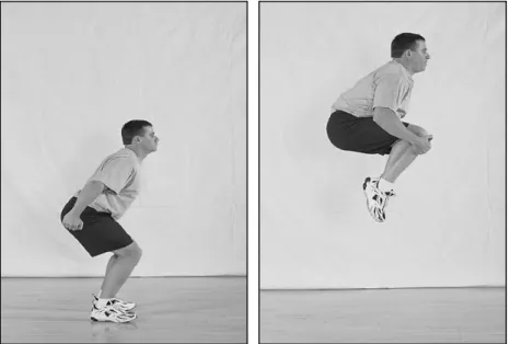 Gambar 2. Bentuk Latihan pliometrik double-leg tuck jump. 
