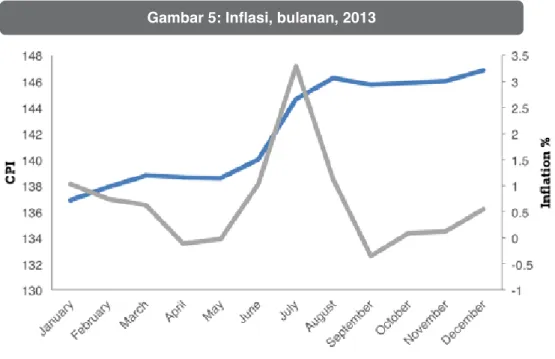 Gambar 5: Inflasi, bulanan, 2013