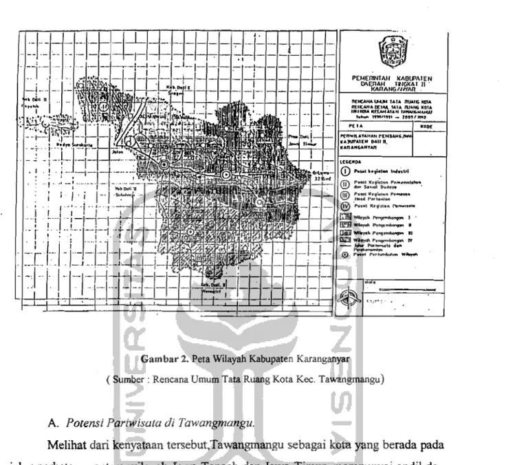 Gambar 2. Peta Wilayah Kabupaten  Karanganyar  ( Sumber : Rencana  Vmum  Tata Ruang Kota Kec