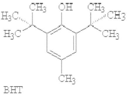 Gambar 4 Struktur kimia BHT (Butylated hydroxytoluene)  (http://chemistry.about.com) 