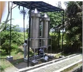 Gambar 1 : Rangkaian peralatan penelitian pengolahan air limbah industri teh botol