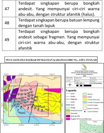 Gambar 13. Titik Pengukuran Berdasarkan Peta Geologi  Modifikasi 