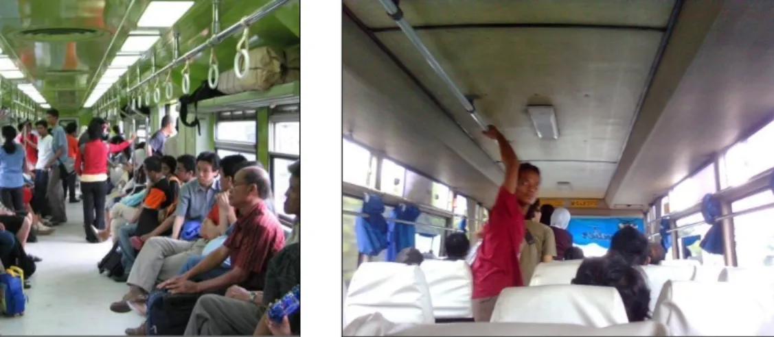 Gambar 1. Suasana di dalam KA Prameks     Gambar 2. Suasana di dalam Bus Antar Kota 